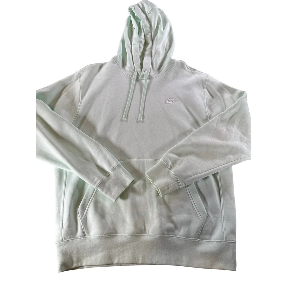 Nike Sportswear Club Fleece Mint Green Pullover Hoodie Sweatshirt Men's Large - Picture 1 of 7